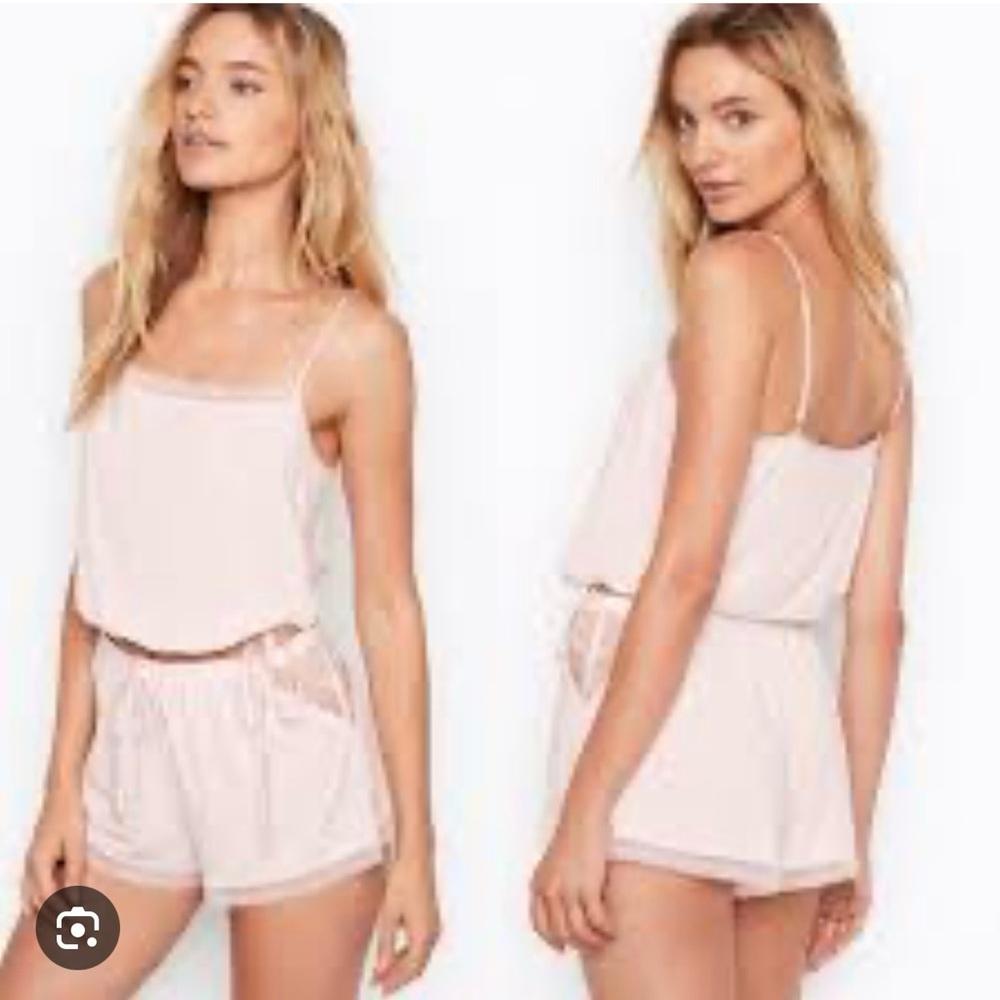 Victoria's Secret Blush Pink Lingerie Set with Lace & Drawstrings Size M/M